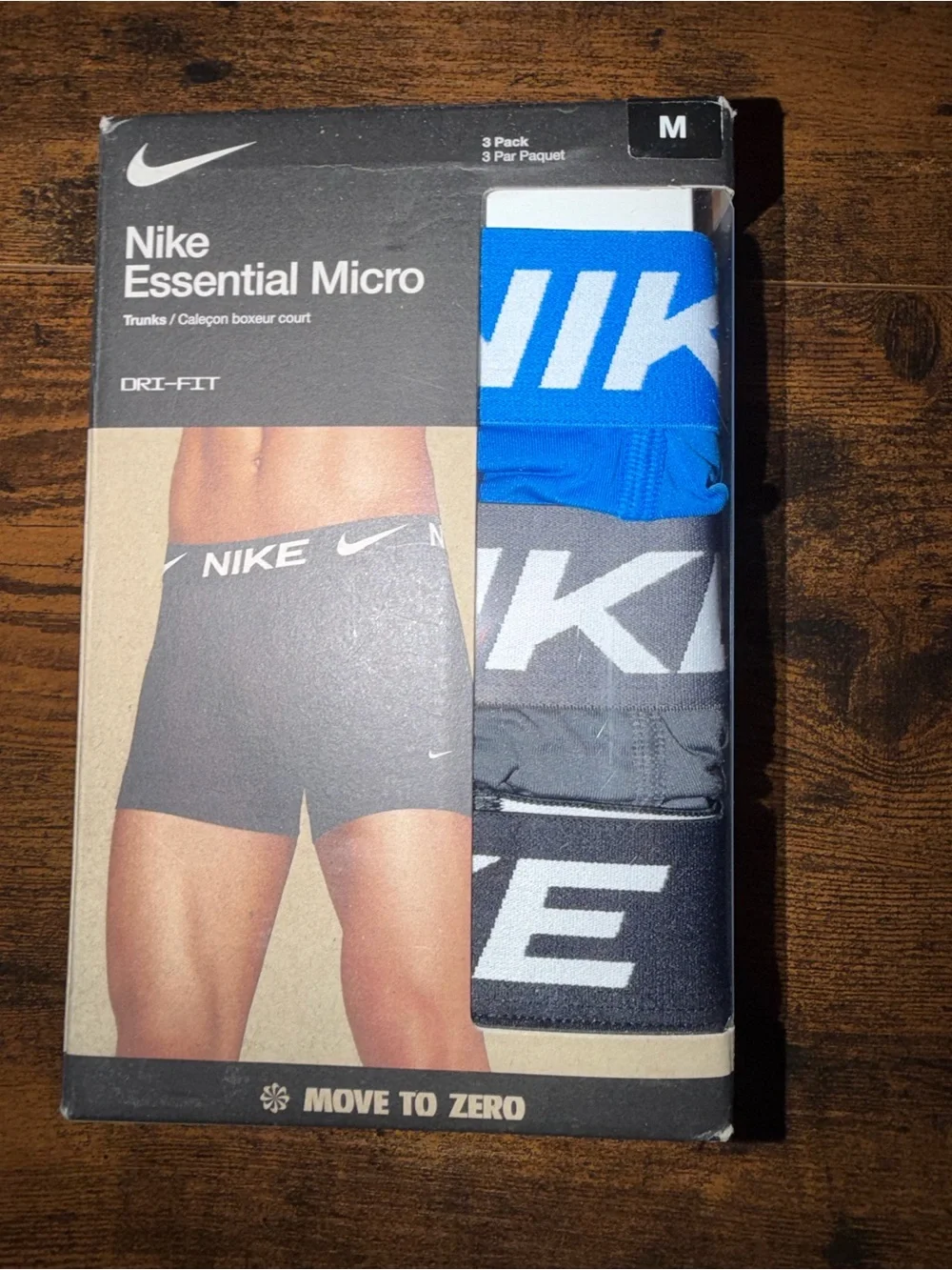 Nike Men's Boxer Briefs 3-Pack - Blue, Gray, Black Size Medium